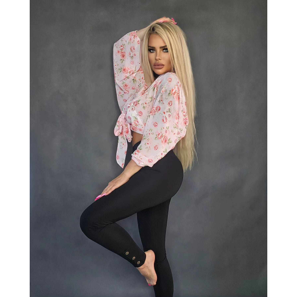 Legginsy Paulo Connerti Styling BUTTONS Black / wysoki stan / S - M - L - XL